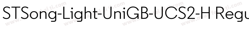 STSong-Light-UniGB-UCS2-H Regular字体转换